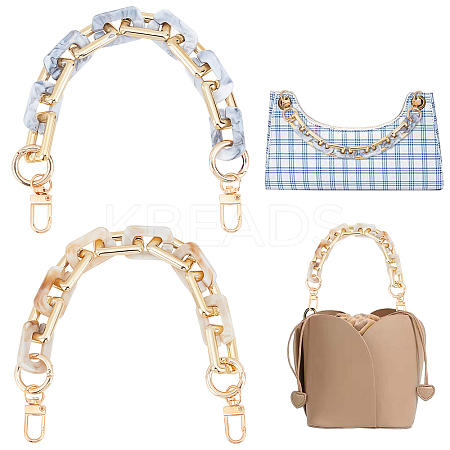 2Pcs 2 Colors Acrylic Cable Chains Bag Straps AJEW-PH0002-86-1