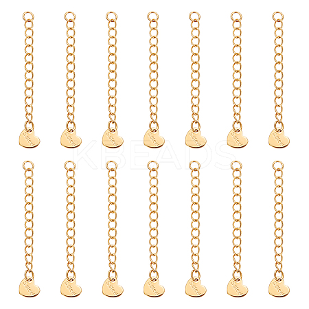 15Pcs 304 Stainless Steel Curb Chain Extender STAS-UN0061-44-1