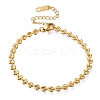 Ion Plating(IP) 304 Stainless Steel Heart Link Bracelets for Women BJEW-H613-03G-1