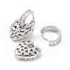Clear Cubic Zirconia Heart Dangle Hoop Earrings EJEW-G343-03P-A-2