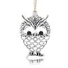 Antique Silver Plated Alloy Rhinestone Owl Big Pendants LS-PALLOY-N0071-01-1