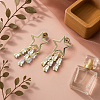 2 Pairs 2 Colors Alloy Enamel Dangle Stud Earrings EJEW-HY0001-20-4