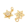 Brass Micro Pave Cubic Zirconia Charms KK-F927-09A-G-2
