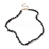 Natural Obsidian Chip Beaded Necklace NJEW-JN04616-12-4