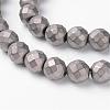 Faceted Round Non-Magnetic Synthetic Hematite Beads Strands G-D800-04-1