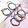 Dyed Natural & Synthetic Mixed Gemstone Round Braided Bead Bracelet BJEW-JB09624-5