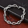 304 Stainless Steel Oval Link Chain Bracelets for Women Men BJEW-F488-48A-P-2