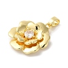 Rack Plating Brass Micro Pave Clear Cubic Zirconia Pendants KK-U022-04G-2