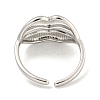 Non-Tarnish 304 Stainless Steel Lip Open Cuff Ring for Women X-RJEW-A043-20P-3