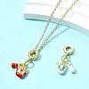 2Pcs 2 Colors Brass Enamel European Dangle Charms KK-FS0001-81-8