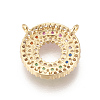 Brass Micro Pave Cubic Zirconia Charms ZIRC-L078-049G-NR-2