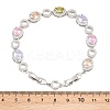 Platinum Tone Brass Micro Pave Cubic Zirconia Tennis Bracelets BJEW-B160-14P-6