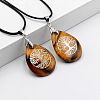 Natural Tiger Eye Pendant Necklaces FS-WG13773-01-1