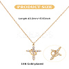 1Pc Brass Crystal Rhinestone Rotatable Crown Cross Pendant Cable Chain Necklaces for Women NJEW-LP0001-30-2