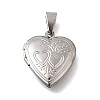 316 Stainless Steel Locket Pendants STAS-C123-02B-P-1