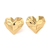 Hammered Heart 304 Stainless Steel Stud Earrings for Women EJEW-U003-05G-1