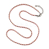 2MM Braided Round Polycotton Cord Necklace Making with Alloy Lobster Claws Clasps and Iron End Chains NJEW-Q031-01D-2