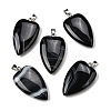 Natural Black Banded Agate(Dyed & Heated) Pendants G-F820-04P-13-1
