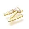 Brass Micro Pave Cubic Zirconia Pendants LS-KK-M310-01G-14-2
