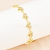 Brass Micro Pave Clear Cubic Zirconia Link Chain Bracelets for Women BJEW-A090-09C-G-3