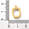 304 Stainless Steel Square Pendants STAS-Q348-13B-G-3