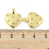 Heart Rack Plating Brass Micro Pave Clear Cubic Zirconia Pendants KK-Z053-02G-3