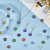 64Pcs Handmade Millefiori Glass Pendants PALLOY-HS00030-5