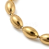 201 Stainless Steel Rugby Beaded Chain Bracelets BJEW-G696-01C-G-2