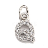 Initial Letter Brass with Cubic Zirconia Charms KK-Q814-26Q-P-1