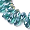Electroplate Glass Faceted Teardrop Beads Strands EGLA-D014-34-3