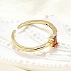 Brass Micro Pave Cubic Zirconia Cuff Rings for Women RJEW-H247-19G-02-2
