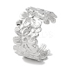 Flower 304 Stainless Steel Bangles for Women BJEW-B104-02P-1