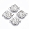 Brass Micro Pave Cubic Zirconia Links Connectors ZIRC-T005-035B-P-1