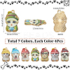 28Pcs 7 Styles Printed Alloy Enamel Pendants ENAM-SC0005-41-2