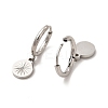 Crystal Rhinestone Flat Round with Star Dangle Stud Earrings EJEW-P219-21P-2