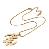 304 Stainless Steel Gye Nyame Symbol Pendant Snake Chain Necklaces NJEW-L157-05G-4