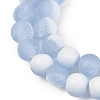 Frosted Crackle Glass Beads Strands GLAA-U001-8mm-M14-2