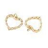 Brass Pave Clear Cubic Zirconia Pendants KK-F919-40A-G-2