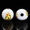 Easter Theme Printed Wood Beads WOOD-T032-22O-2