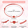 6Pcs 3 Style Alloy Enamel Heart Braided Bead Bracelets Set BJEW-TA0001-13-3