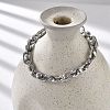 304 Stainless Steel Oval Link Chain Bracelets for Women Men BJEW-F488-29P-3