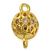 Brass Micro Pave Clear Cubic Zirconia Connector Charms KK-A230-06A-G-1