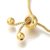Rack Plating Brass Pave Clear Cubic Zirconia Box Chain Birds with Ring Link Slider Bracelets BJEW-H614-04G-3