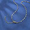 Brassl Twisted Bar Link Chain Necklaces for Men Women NJEW-G160-15G-1