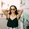 30Pcs 5 Color Zinc Alloy Enamel Shell Shape Pendant Necklaces Set with ABS Plastic Imitation Pearl Beaded NJEW-AB00020-7