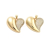 Brass Pave Clear Cubic Zirconia Pendants KK-U009-05A-G-1