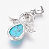 Dyed Synthetic Turquoise Pendants G-G651-A06-3