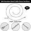 30Pcs 304 Stainless Steel Flat Cable Chain Necklaces Set for Men Women STAS-BBC0004-99A-2