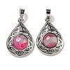 Natural Banded Agate Dyed Pendants G-Q158-05P-01-1