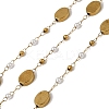 Handmade 304 Stainless Steel ABS Plastic Pearl Oval Link Chains CHS-L032-10G-01-1